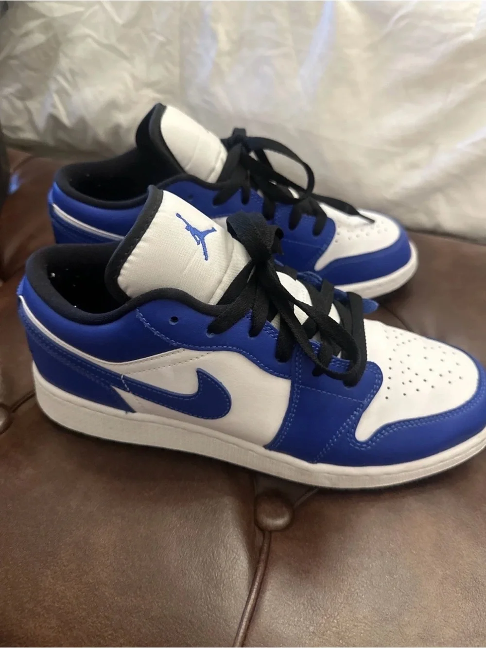 Air Jordan Men’s 6.5Y Low-Top Sneakers in Royal Blue/White
